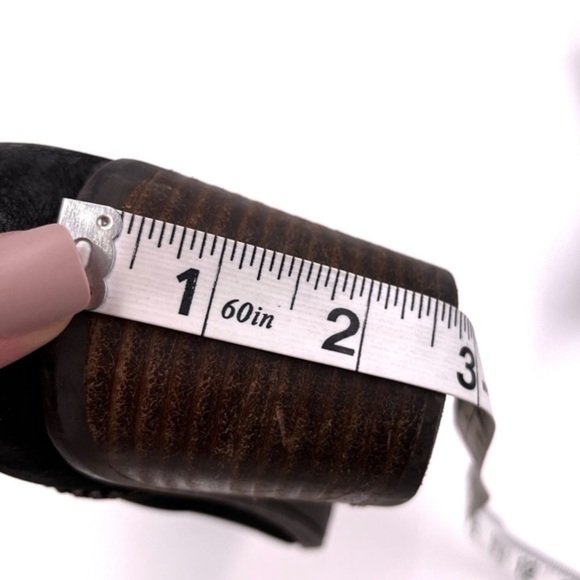 Lucky Brand Black Suede Leather Pincah 2 Studded Ankle Bootie Size 8 - Picture 7 of 9